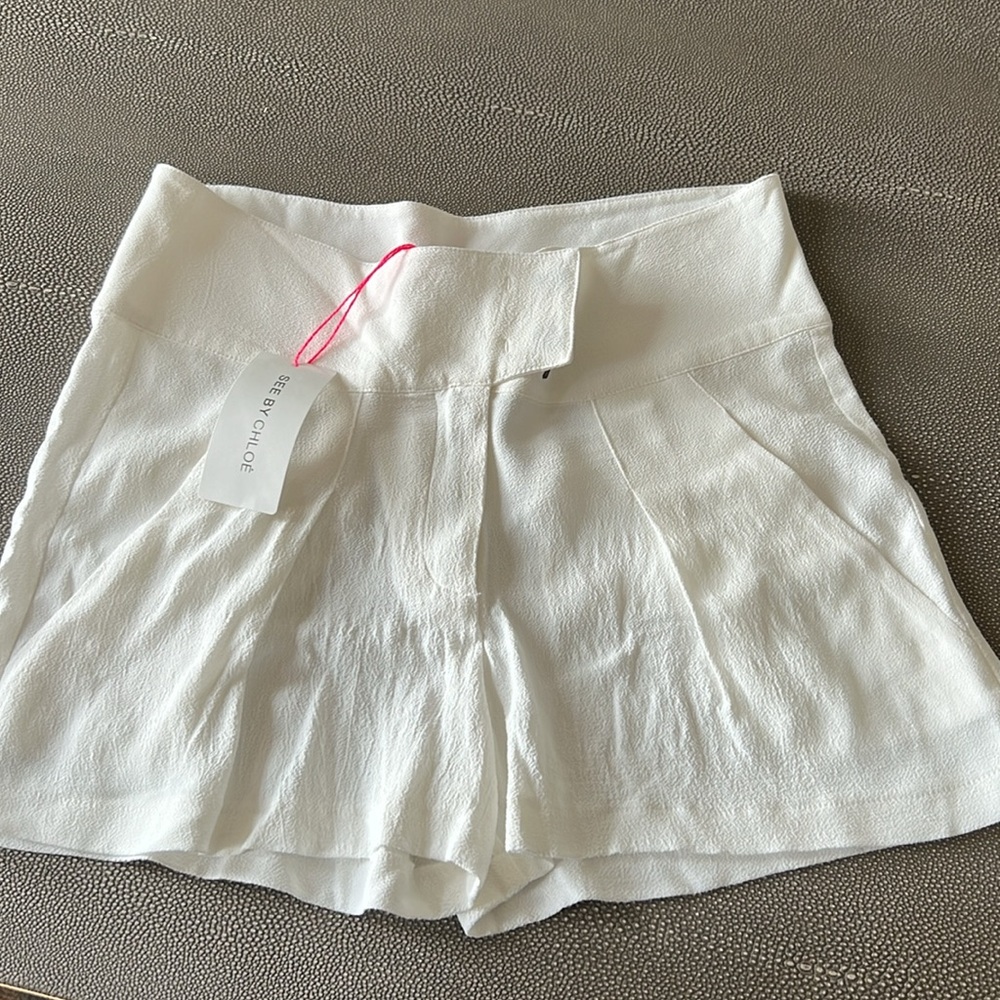 See by Chloe white pleated shorts. NWT. 4 (40)